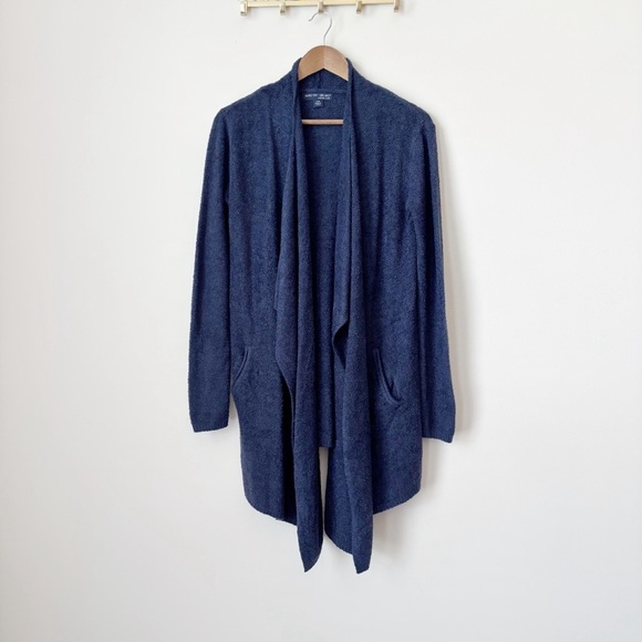 Barefoot Dreams Sweater Small CozyChic Lite Island Wrap Indigo Blue - Picture 2 of 8